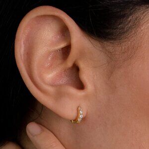 Caitlyn Minimalist Elise Pave Diamond Huggies